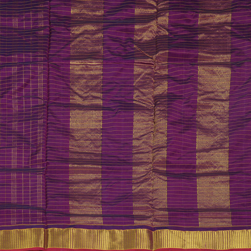Hayagrivas Handloom Purple Ten Yards Silk Saree KBF197E4-4