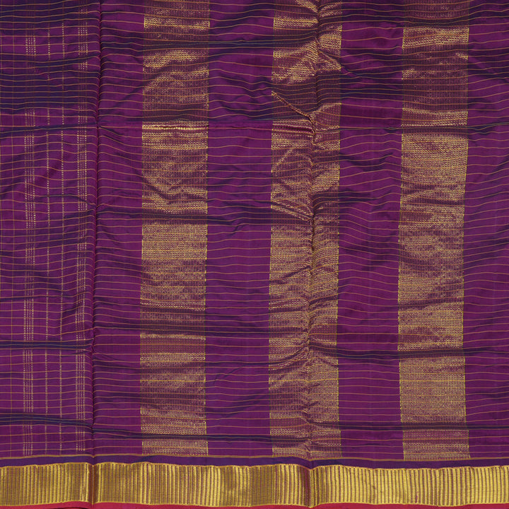 Hayagrivas Handloom Purple Ten Yards Silk Saree KBF197E4-4