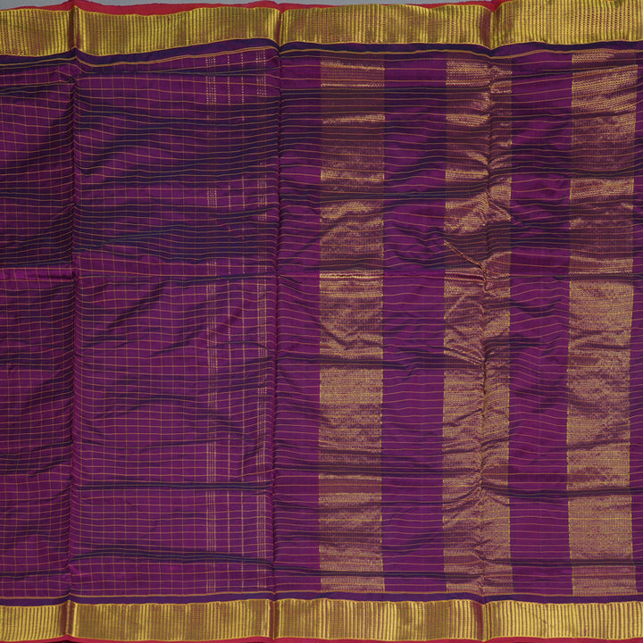 Hayagrivas Handloom Purple Ten Yards Silk Saree KBF197E4-4