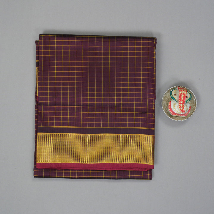 Hayagrivas Handloom Maroon Ten Yards Silk Saree KBF197E4-5