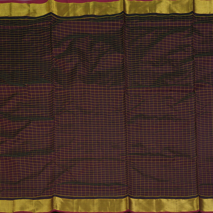 Hayagrivas Handloom Maroon Ten Yards Silk Saree KBF197E4-5
