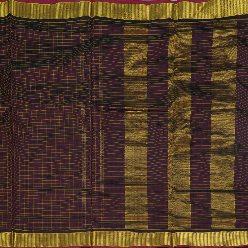 Hayagrivas Handloom Maroon Ten Yards Silk Saree KBF197E4-5