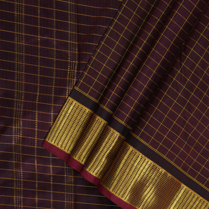 Hayagrivas Handloom Maroon Ten Yards Silk Saree KBF197E4-5