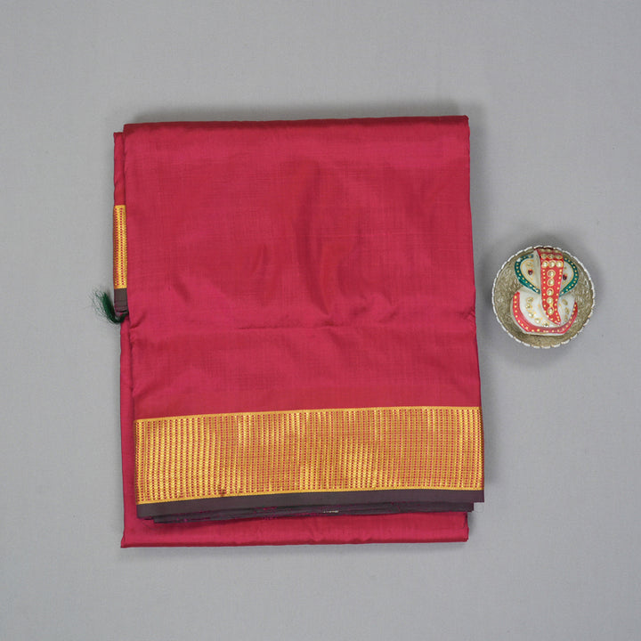 Hayagrivas Handloom Maroon Ten Yards Silk Saree KBF197E5-1