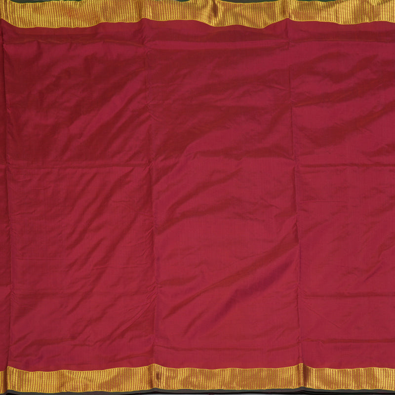Hayagrivas Handloom Maroon Ten Yards Silk Saree KBF197E5-1
