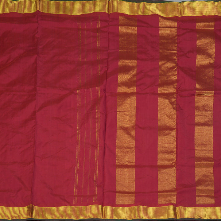 Hayagrivas Handloom Maroon Ten Yards Silk Saree KBF197E5-1