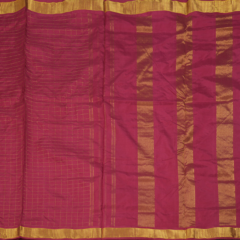 Hayagrivas Handloom Maroon Ten Yards Silk Saree KBF197E6-1