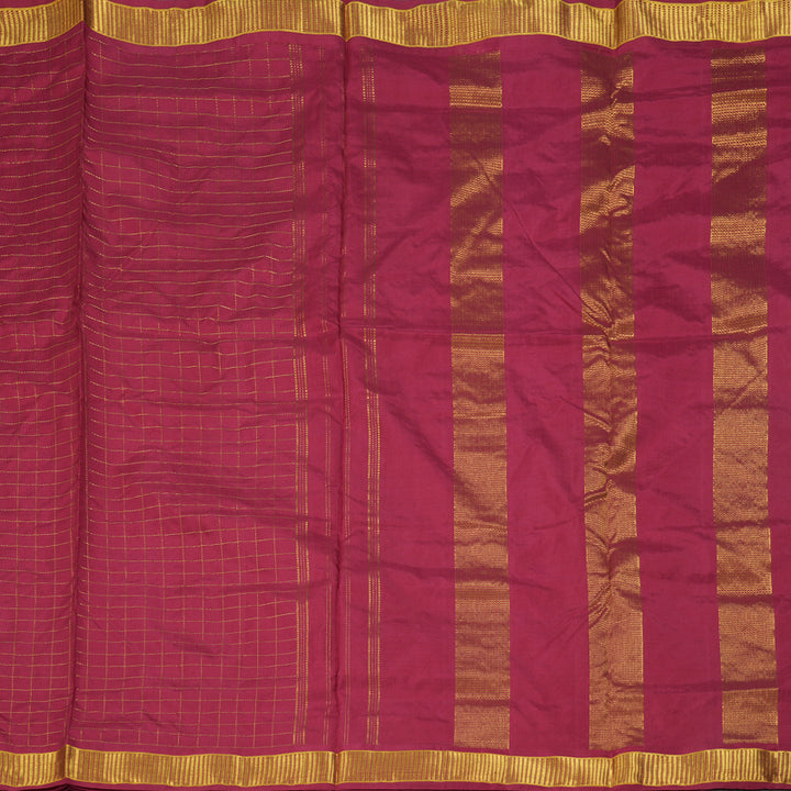 Hayagrivas Handloom Maroon Ten Yards Silk Saree KBF197E6-1