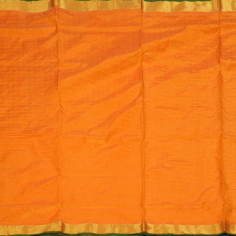 Hayagrivas Handloom Mango Yellow Ten Yards Silk Saree KBF197E6-2