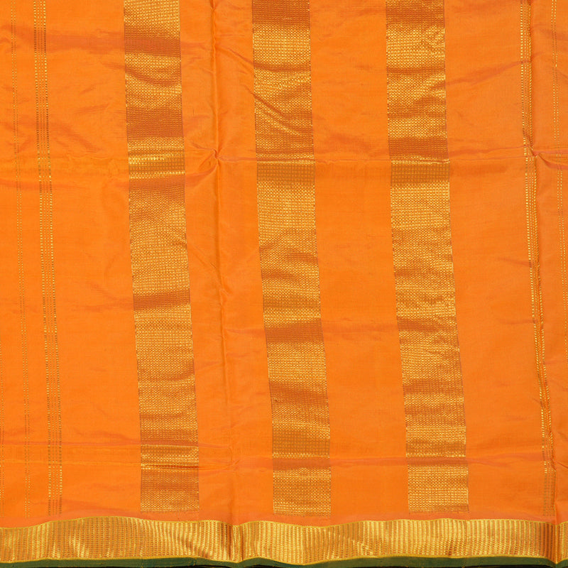 Hayagrivas Handloom Mango Yellow Ten Yards Silk Saree KBF197E6-2