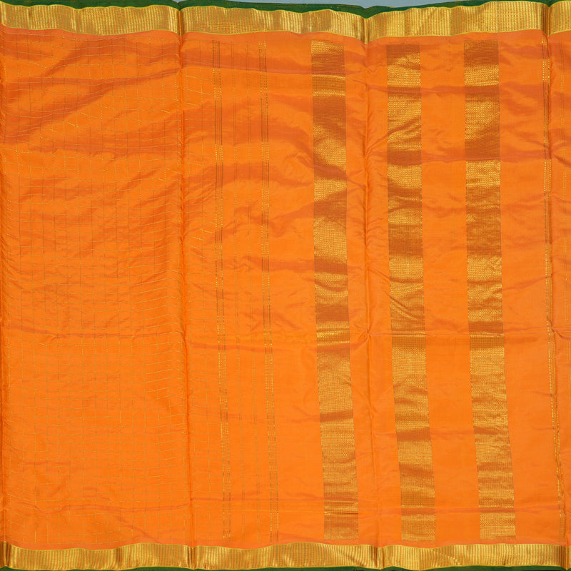 Hayagrivas Handloom Mango Yellow Ten Yards Silk Saree KBF197E6-2