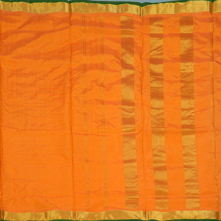 Hayagrivas Handloom Mango Yellow Ten Yards Silk Saree KBF197E6-2