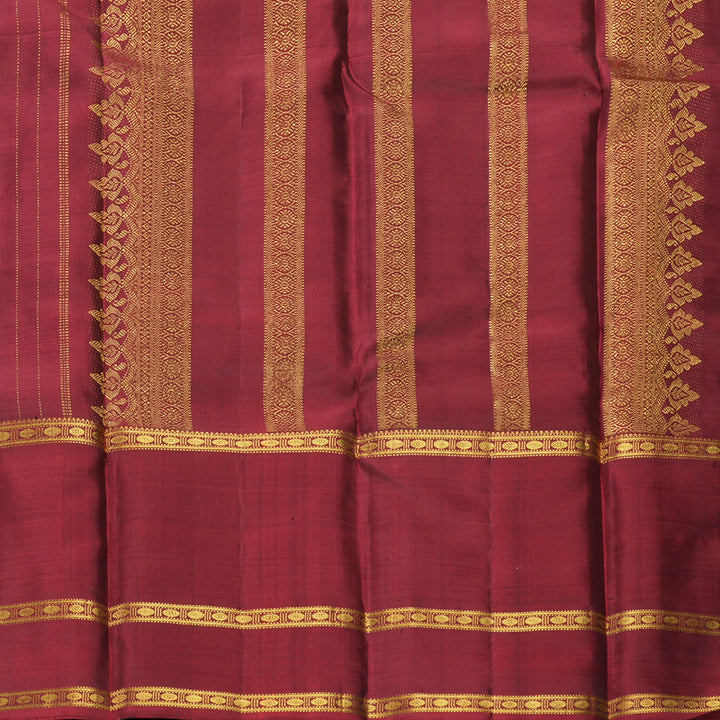 Hayagrivas Handloom Bottle Green Kanjivaram Silk Saree with Ganga Jamuna Border KBF198E10-1
