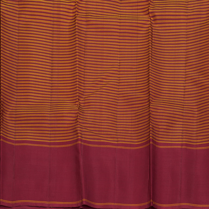 Hayagrivas Handloom Yellow & Maroon Checks Kanjivaram Silk Saree KBF198E11-1
