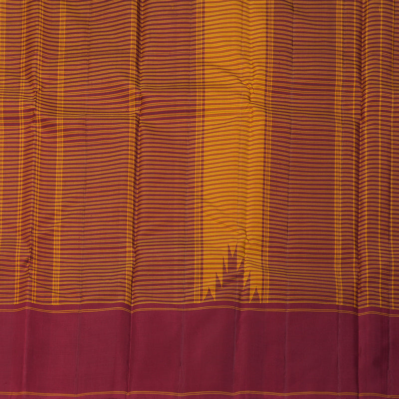 Hayagrivas Handloom Yellow & Maroon Checks Kanjivaram Silk Saree KBF198E11-1