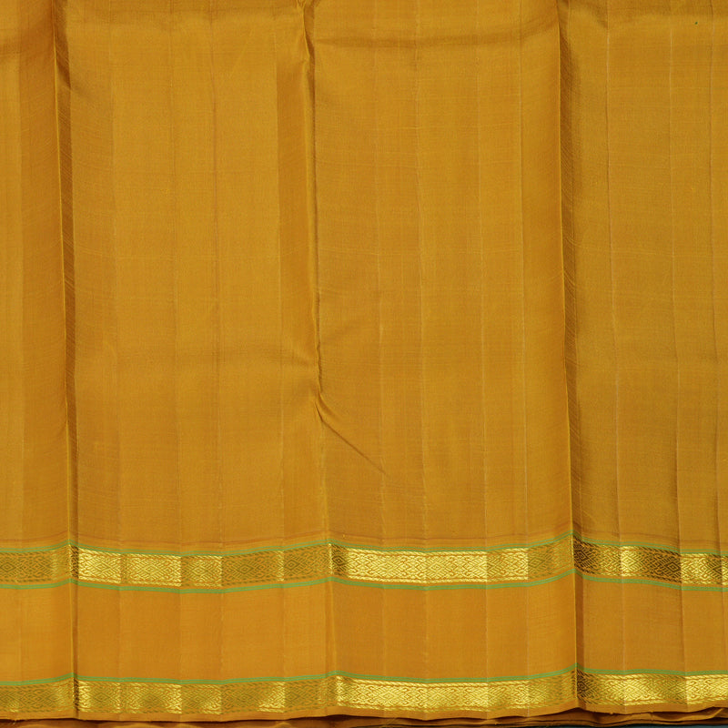 Hayagrivas Handloom Bottle Green Kanjivaram Silk Saree with Mustard Yellow Border KBF198E13-1