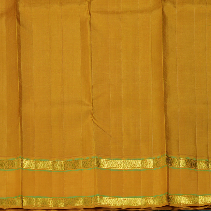 Hayagrivas Handloom Bottle Green Kanjivaram Silk Saree with Mustard Yellow Border KBF198E13-1