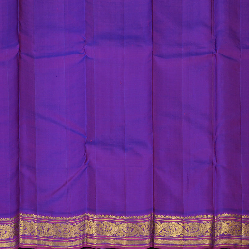 Hayagrivas Handloom Fluorescent Green Kanjivaram Silk Saree with Purple Border KBF19D2-1