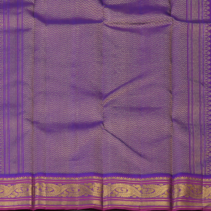 Hayagrivas Handloom Fluorescent Green Kanjivaram Silk Saree with Purple Border KBF19D2-1