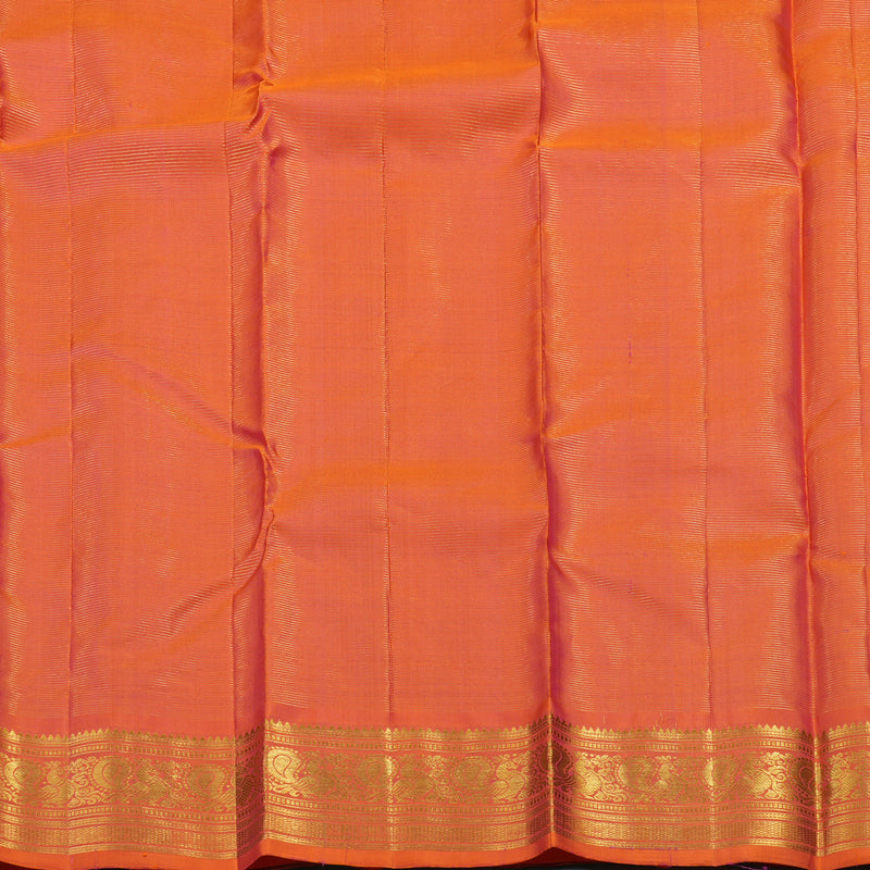 Hayagrivas Handloom Orangish-Pink Kanjivaram Silk Saree KBF19D5-2