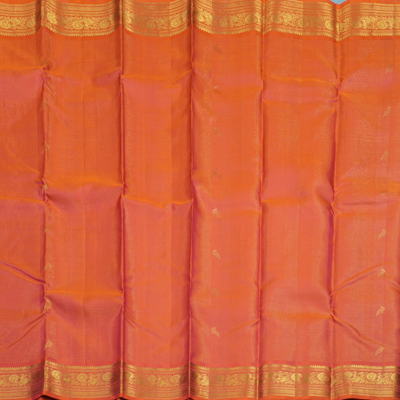 Hayagrivas Handloom Orangish-Pink Kanjivaram Silk Saree KBF19D5-2