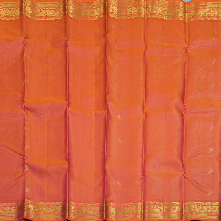 Hayagrivas Handloom Orangish-Pink Kanjivaram Silk Saree KBF19D5-2