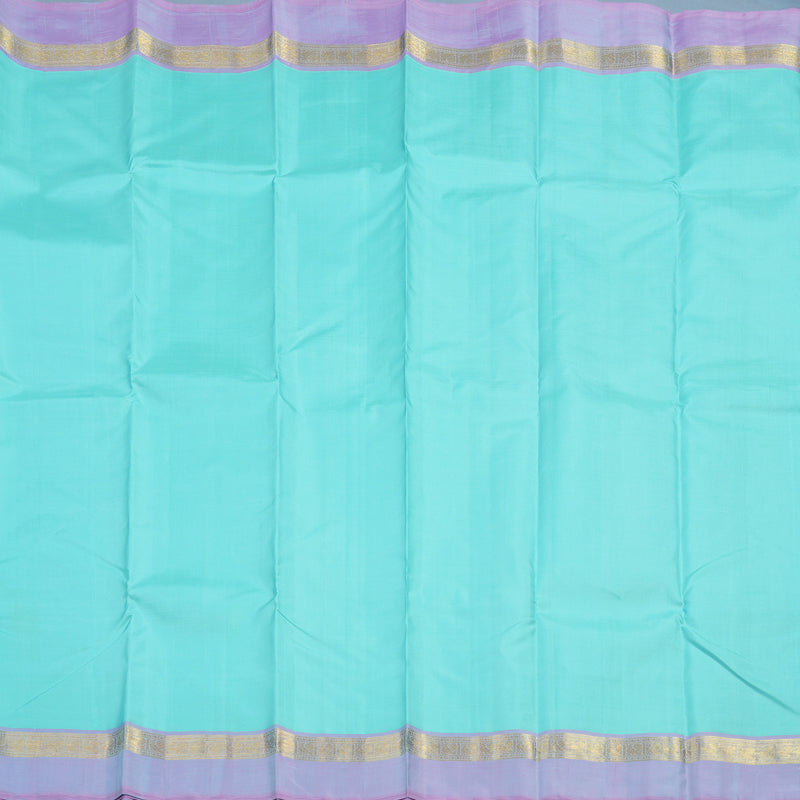 Hayagrivas Handloom Powder Blue Kanjivaram Silk Saree with Lilac Border KBF1D3-1