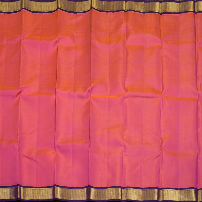Hayagrivas Handloom Pink Kanjivaram Silk Saree with Violet Border KBF1D4-1