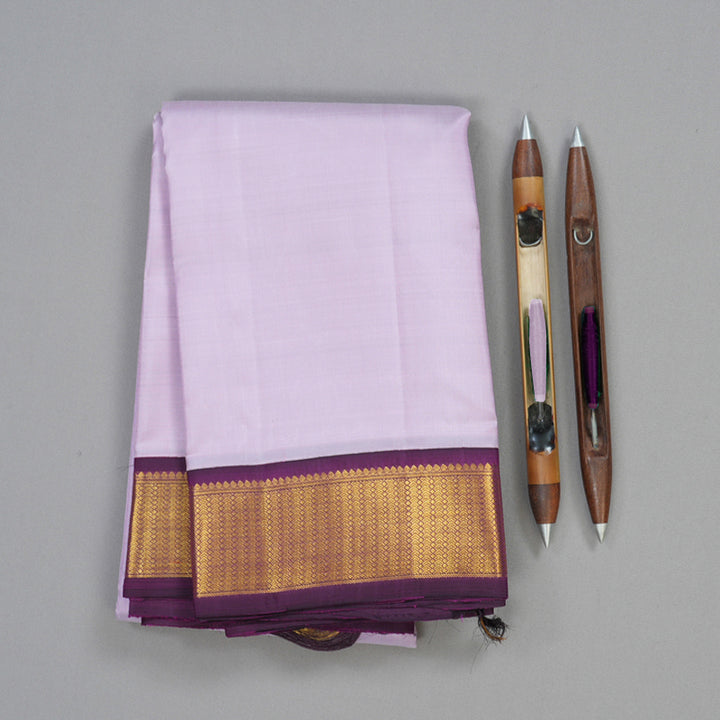 Hayagrivas Handloom Lavendar Kanjivaram Silk Saree with Purple Border KBF1D6-1