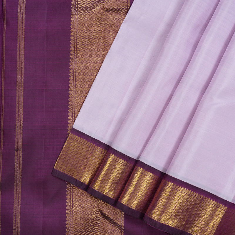 Hayagrivas Handloom Lavendar Kanjivaram Silk Saree with Purple Border KBF1D6-1