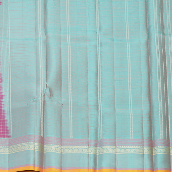 Hayagrivas Handloom Mild Pink Kanjivaram Silk Saree with Powder Blue Border KBF204E4-4