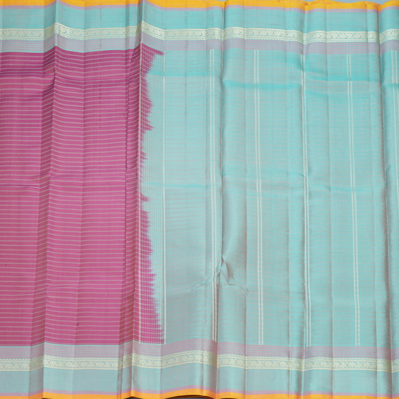 Hayagrivas Handloom Mild Pink Kanjivaram Silk Saree with Powder Blue Border KBF204E4-4