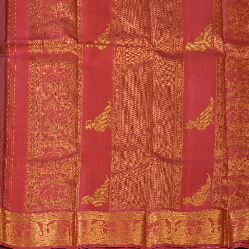 Hayagrivas Handloom Bottle Green Kanjivaram Silk Saree with Araku Border KBF205E1-1