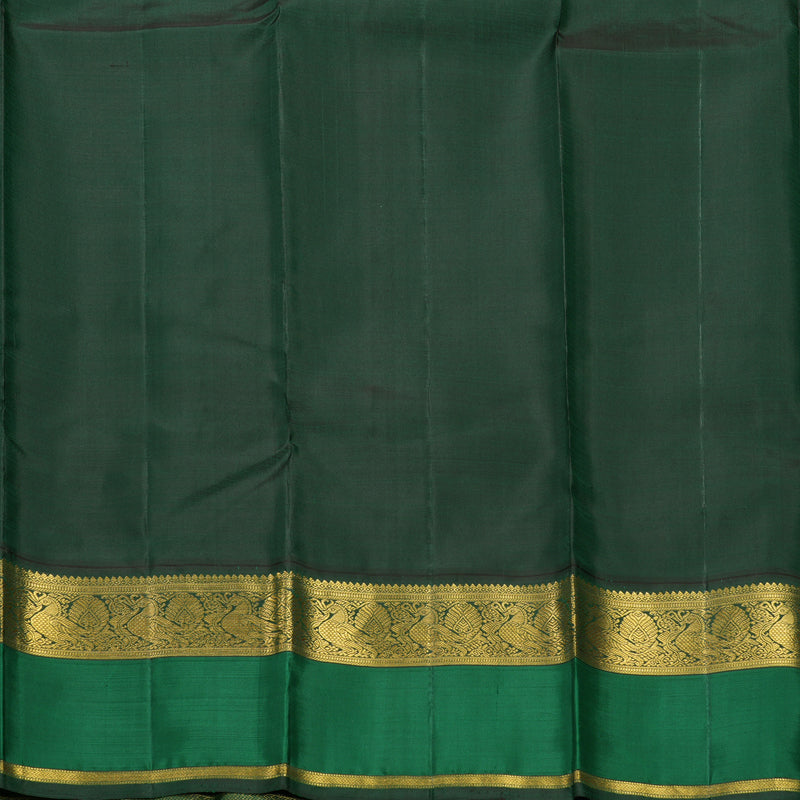 Hayagrivas Handloom Aqua Green Kanjivaram Silk Saree with Bottle Green Border KBF205E2-1