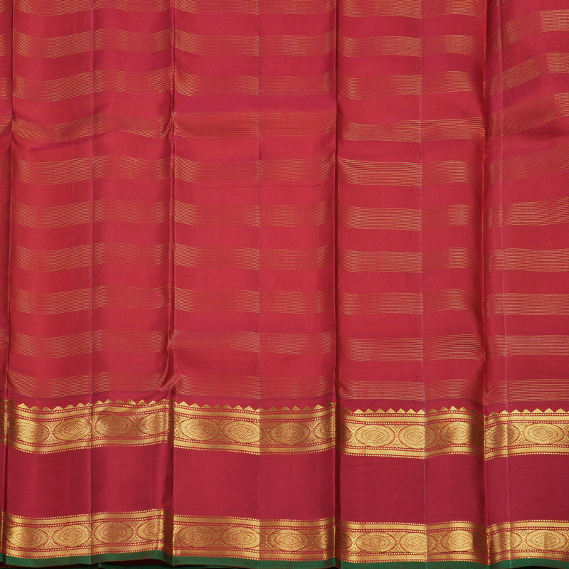 Hayagrivas Handloom Yellow Kanjivaram Silk Saree with Red Border KBF205E21-1