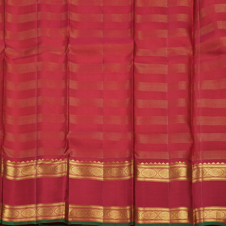 Hayagrivas Handloom Yellow Kanjivaram Silk Saree with Red Border KBF205E21-1
