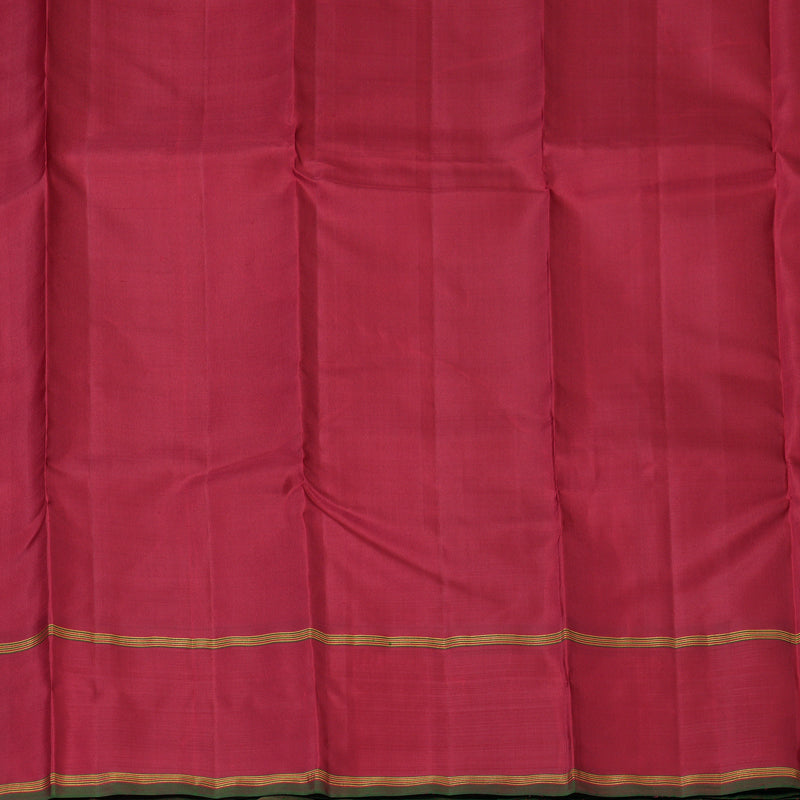 Hayagrivas Handloom Orange Kanjivaram Silk Saree with Maroon Border KBF205E23-1