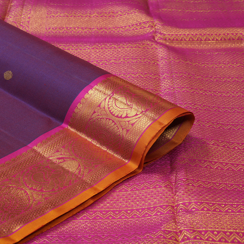 Hayagrivas Handloom Wine & Rust (Shot Colour) Kanjivaram Silk Saree KBF205E35-1