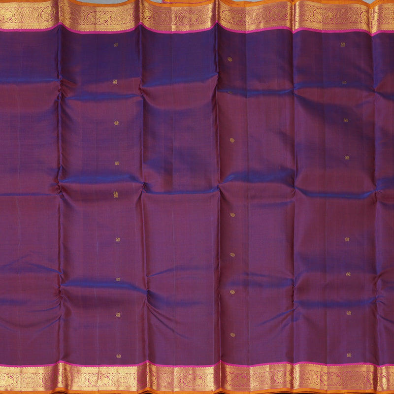 Hayagrivas Handloom Wine & Rust (Shot Colour) Kanjivaram Silk Saree KBF205E35-1