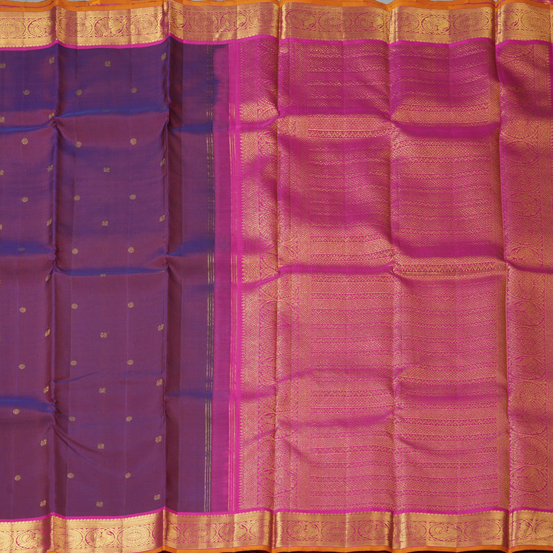 Hayagrivas Handloom Wine & Rust (Shot Colour) Kanjivaram Silk Saree KBF205E35-1