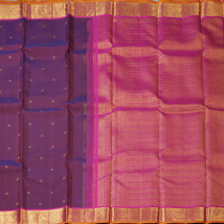 Hayagrivas Handloom Wine & Rust (Shot Colour) Kanjivaram Silk Saree KBF205E35-1