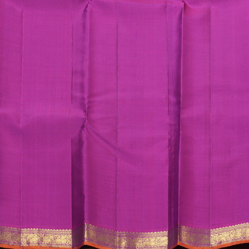 Hayagrivas Handloom Violet Kanjivaram Silk Saree with Magenta Border KBF205E37-1