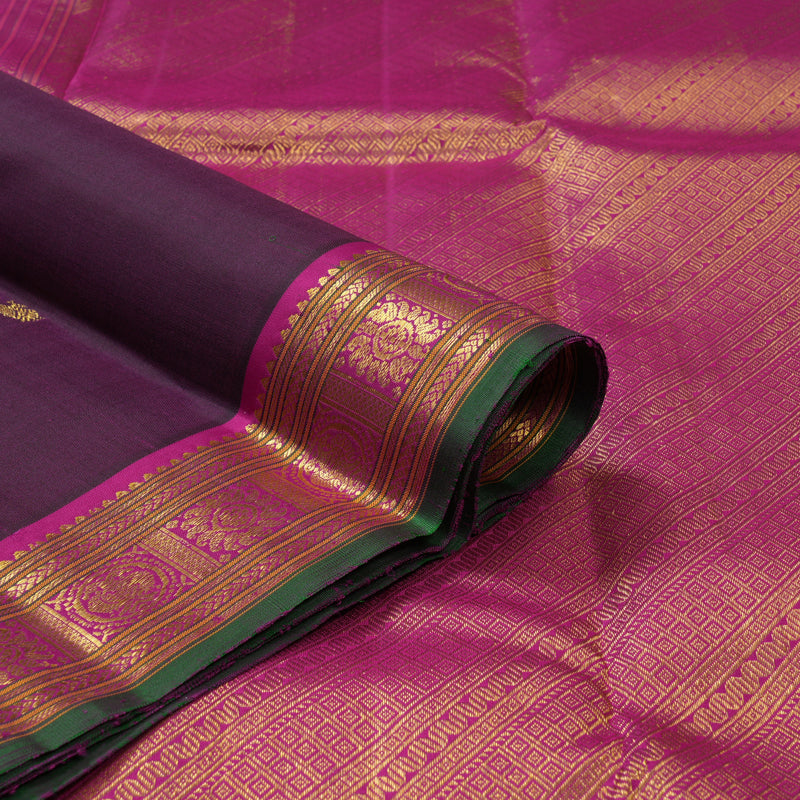 Hayagrivas Handloom Violet Kanjivaram Silk Saree KBF205E38-1
