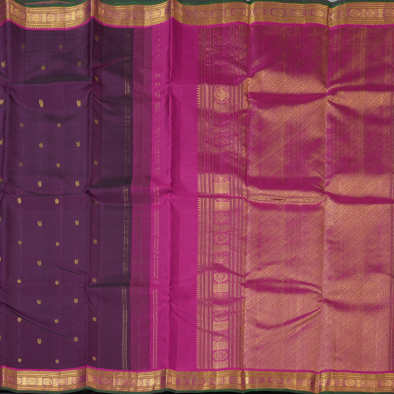 Hayagrivas Handloom Violet Kanjivaram Silk Saree KBF205E38-1