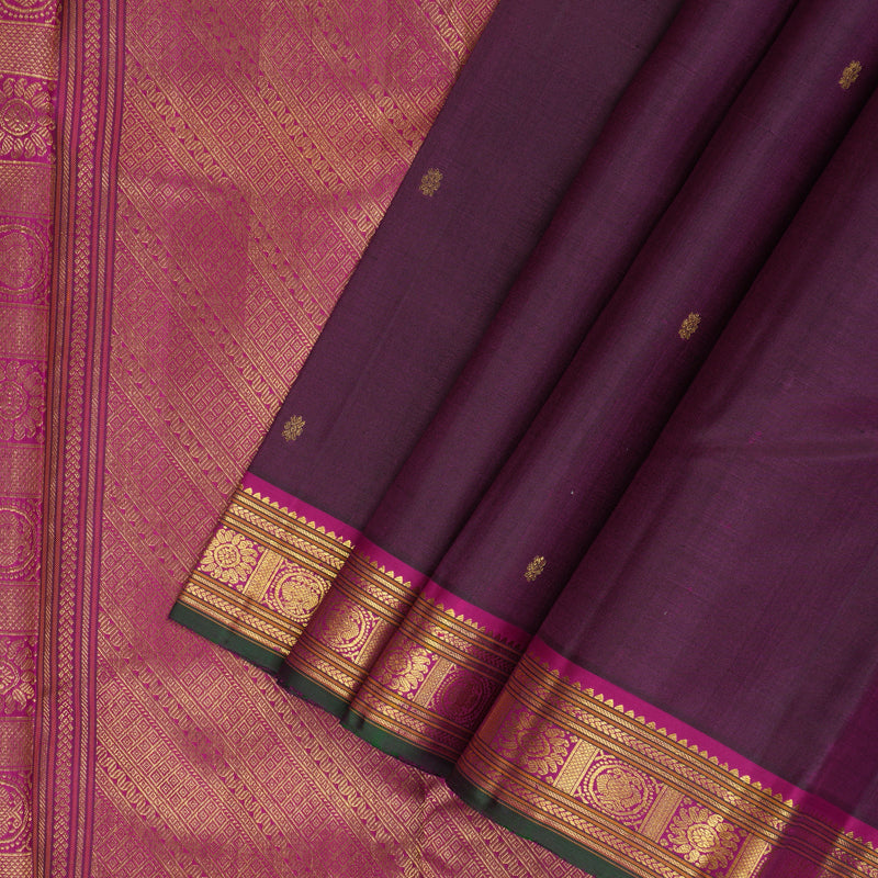 Hayagrivas Handloom Violet Kanjivaram Silk Saree KBF205E38-1