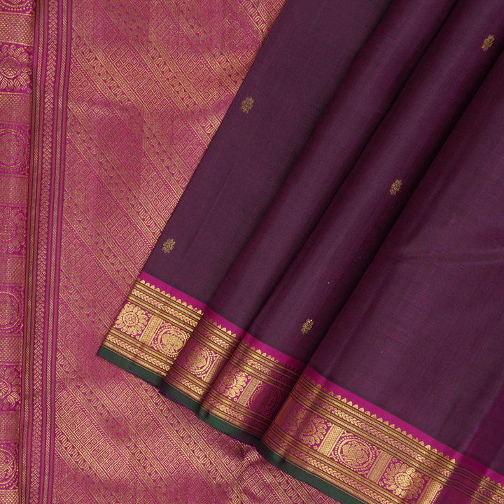 Hayagrivas Handloom Violet Kanjivaram Silk Saree KBF205E38-1
