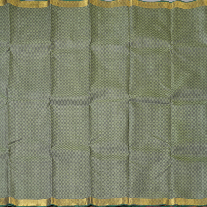 Hayagrivas Handloom Mint Green (Carpet Checks) Kanjivaram Silk Saree KBF205E4-1