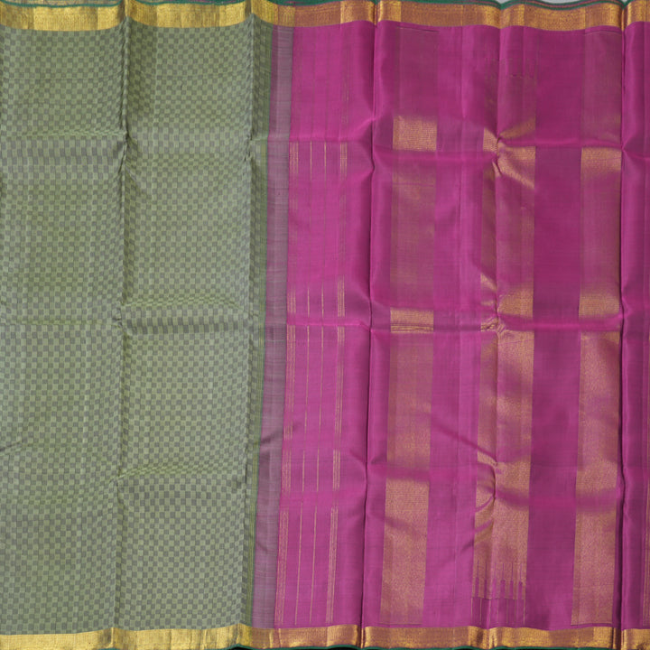 Hayagrivas Handloom Mint Green (Carpet Checks) Kanjivaram Silk Saree KBF205E4-1