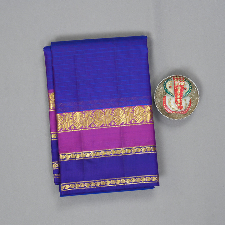 Hayagrivas Handloom MS Blue Kanjivaram Silk Saree KBF206E1-1
