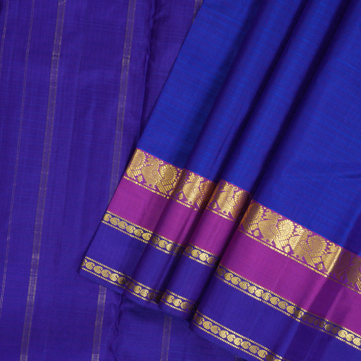 Hayagrivas Handloom MS Blue Kanjivaram Silk Saree KBF206E1-1